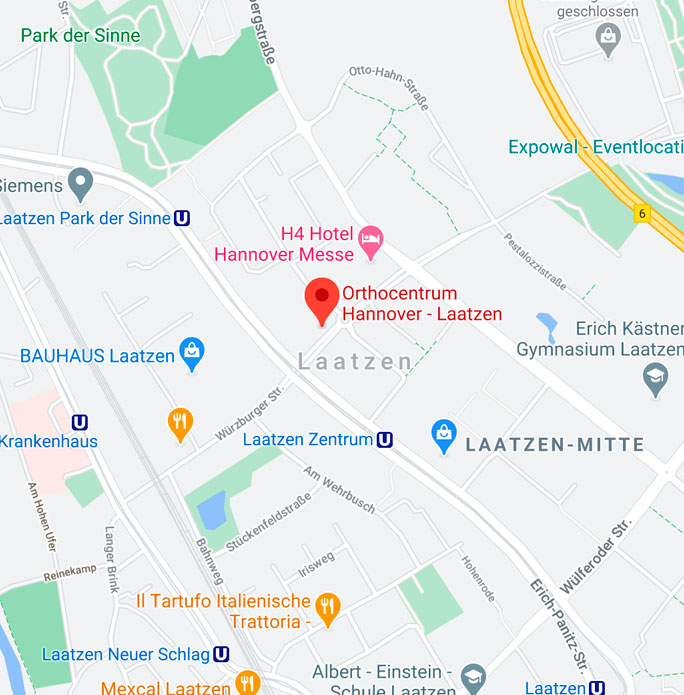 Orthocentrum Hannover Laatzen auf google Maps